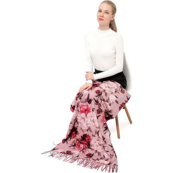 Women Fashion Art Printed Tassel Soft Cashmere Warm Blanket Wrap Shawl
